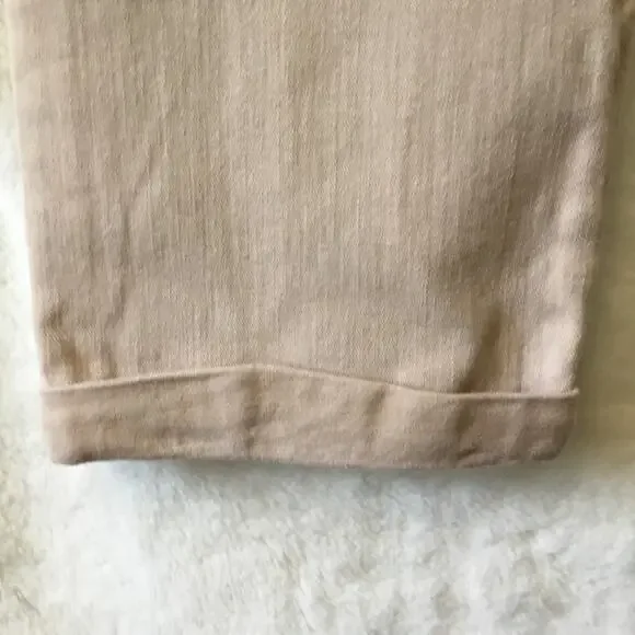 7 For All Mankind Beige Skinny Crop & Roll Jeans - Picture 8 of 11